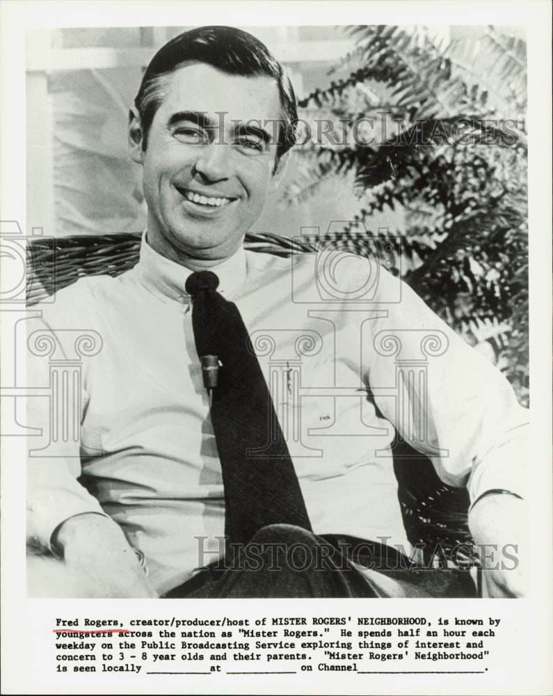 Press Photo Fred Rogers, Host of &quot;Mister Rogers&#39; Neighborhood&quot; - hpp37970- Historic Images