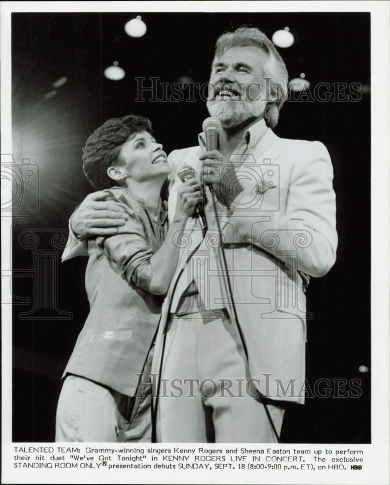 Press Photo Singers Kenny Rogers and Sheena Easton, &quot;Live In Concert&quot;- Historic Images