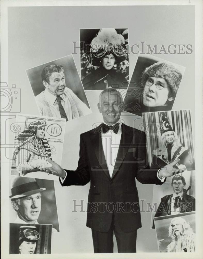 1982 Press Photo Host Johnny Carson &amp; Characters on &quot;The Tonight Show&quot;- Historic Images