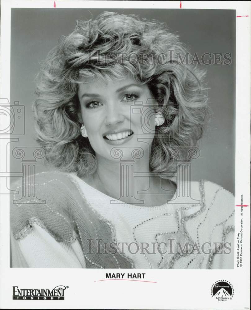 1987 Press Photo Mary Hart, Co-Host of &quot;Entertainment Tonight&quot; - hpp38711- Historic Images