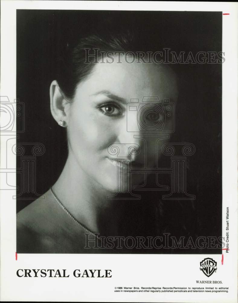 1986 Press Photo Crystal Gayle, Country Singer - hpp38745- Historic Images