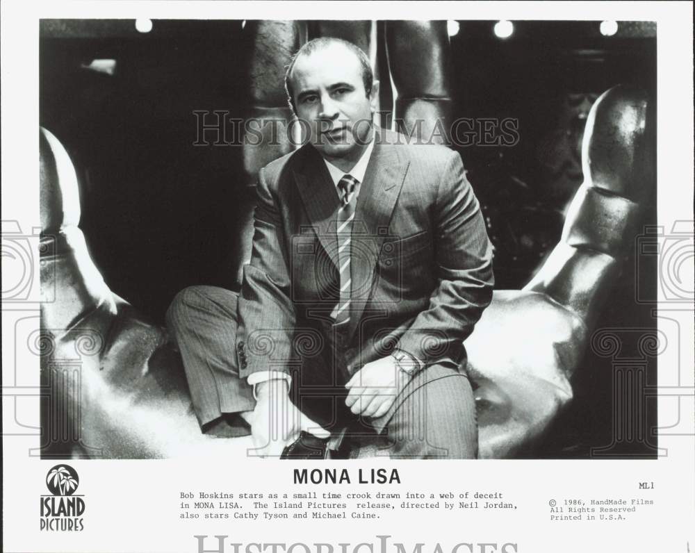 1986 Press Photo Actor Bob Hoskins in &quot;Mona Lisa&quot; - hpp38978- Historic Images