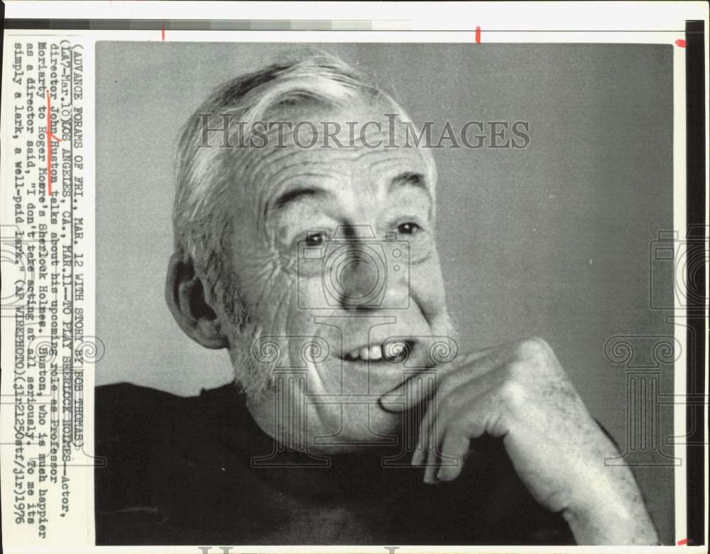 1976 Press Photo Actor-Director John Huston in Los Angeles - hpp39125- Historic Images