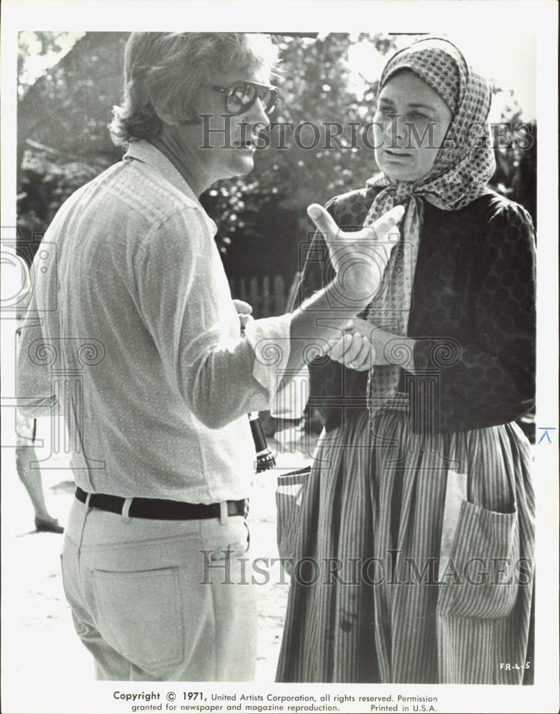 1971 Press Photo Producer-Director Norman Jewison &amp; Norma Crane on Movie Set- Historic Images