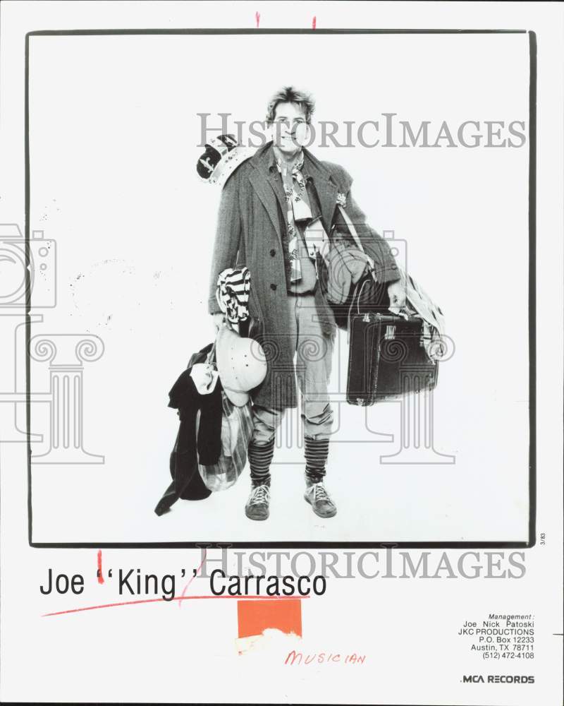 1983 Press Photo Musician Joe &quot;King&quot; Carrasco - hpp40101- Historic Images