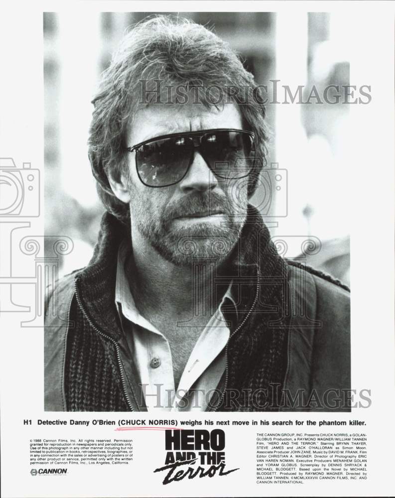 1988 Press Photo Actor Chuck Norris in &quot;Hero and the Terror&quot; - hpp40145- Historic Images