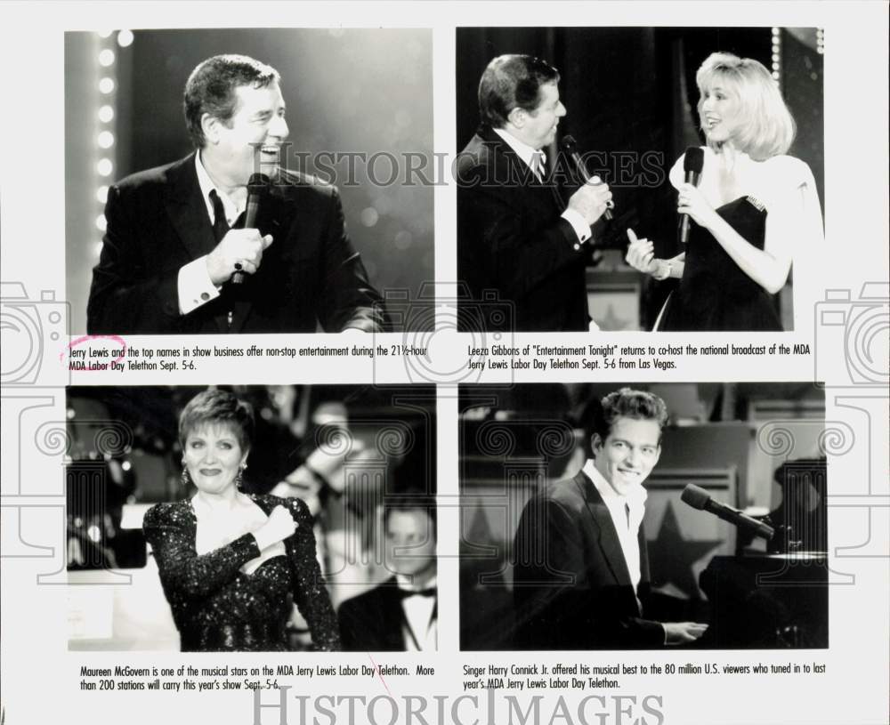 Press Photo Jerry Lewis &amp; Guest Stars of MDA Labor Day Telethon - hpp40375- Historic Images