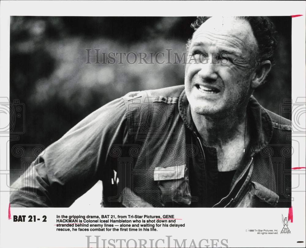 1988 Press Photo Actor Gene Hackman in &quot;BAT 21&quot; Movie - hpp40467- Historic Images