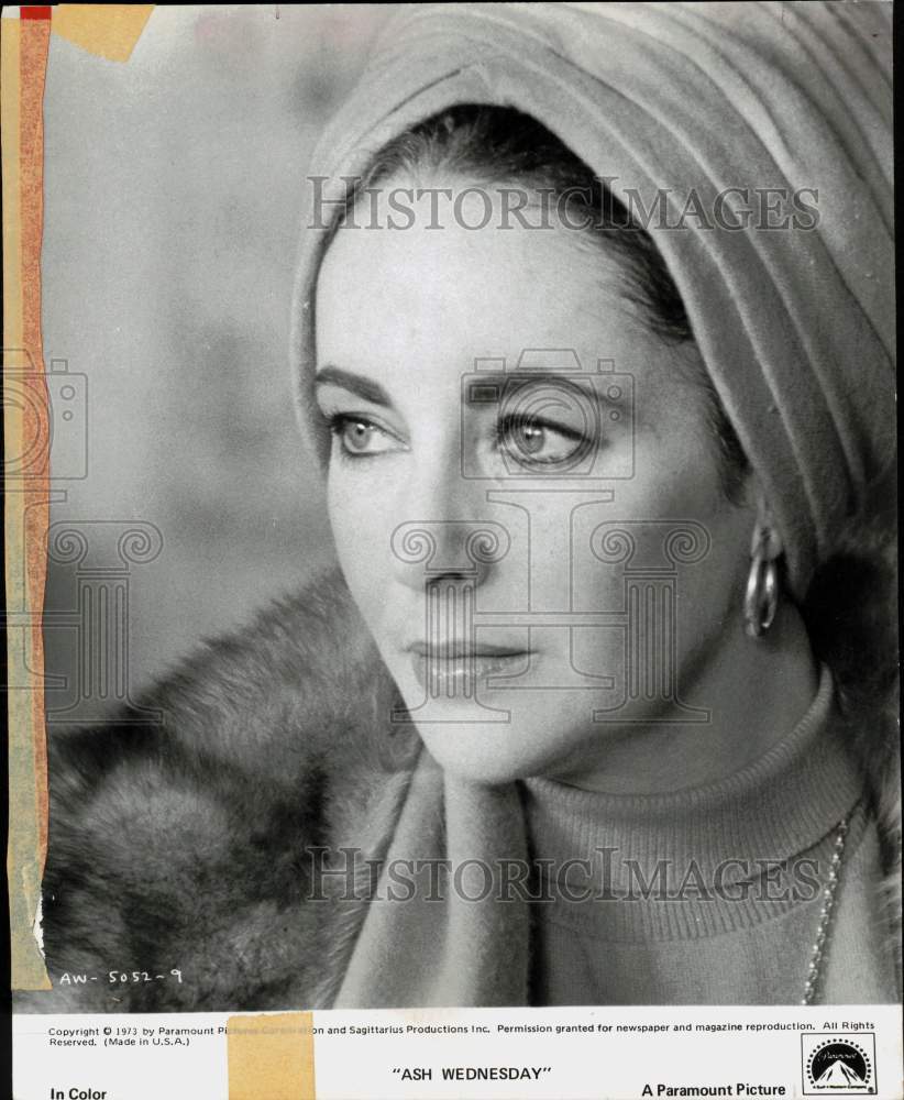 1973 Press Photo Actress Elizabeth Taylor in &quot;Ash Wednesday&quot; - hpp40720- Historic Images