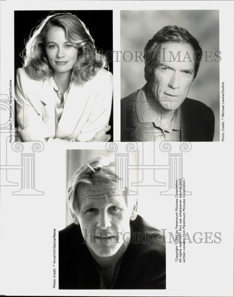 1992 Press Photo Actors Cybill Shepherd, Clint Eastwood, Nick Nolte - hpp40780- Historic Images