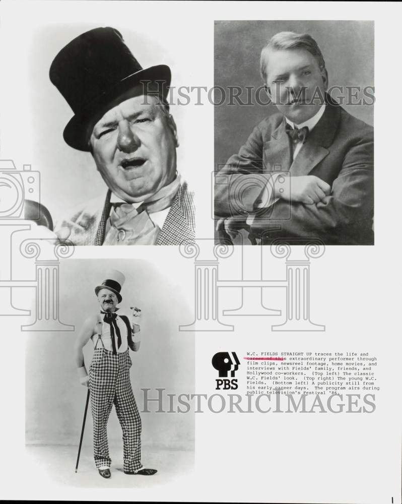 1986 Press Photo Actor W.C. Fields - hpp40851- Historic Images