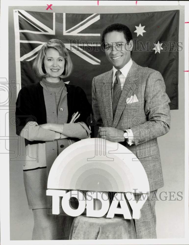 1987 Press Photo Bryant Gumbel &amp; Jane Pauley on NBC News &quot;Today&quot; Show- Historic Images