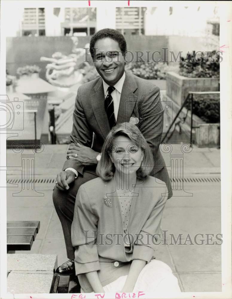 1985 Press Photo Bryant Gumbel &amp; Jane Pauley on NBC News &quot;Today&quot; Show- Historic Images