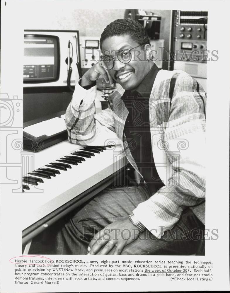 Press Photo Herbie Hancock Hosts &quot;Rockschool&quot; TV Series - hpp41230- Historic Images