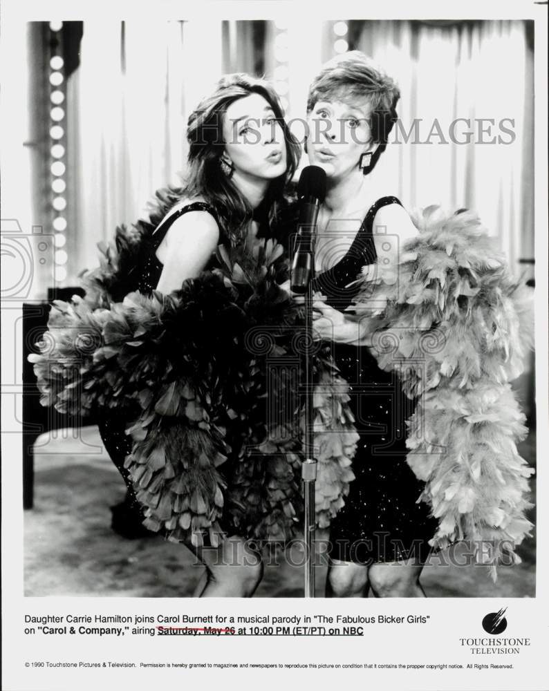 1990 Press Photo Daughter Carrie Hamilton & Carol Burnett on "Carol & Company"- Historic Images