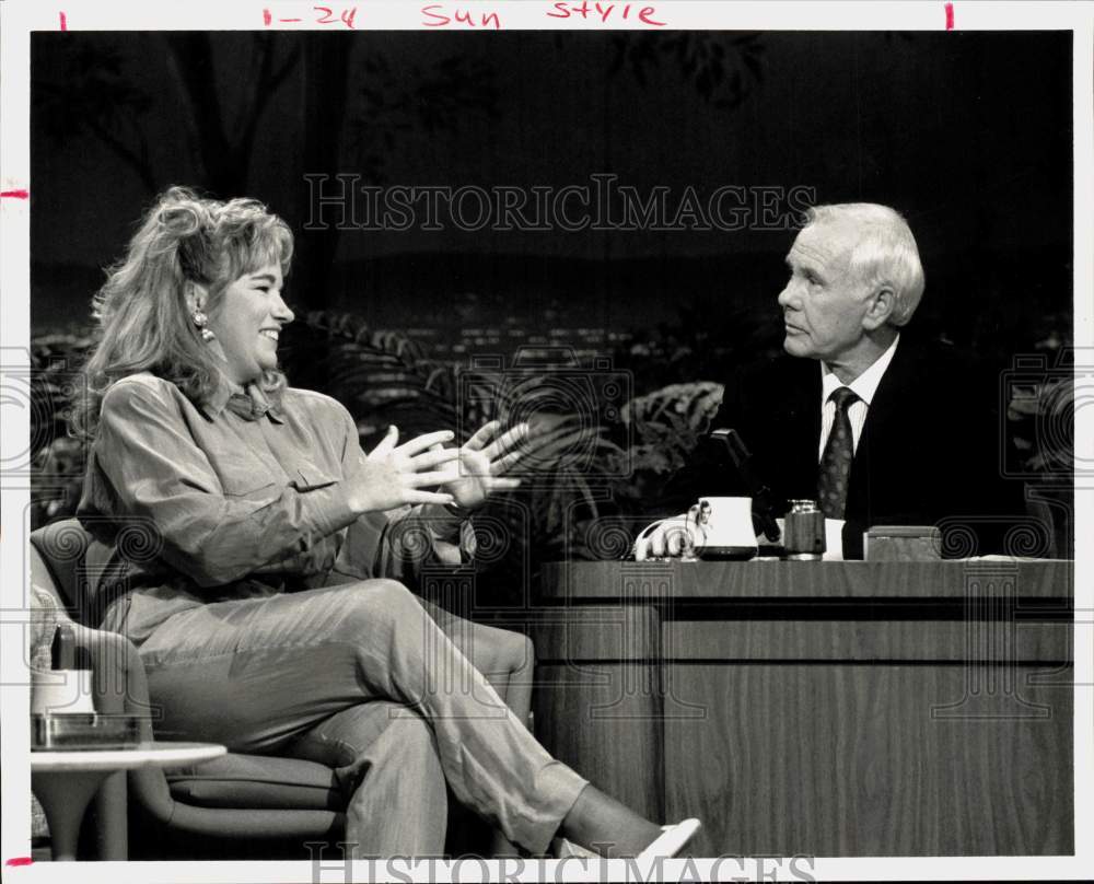 1993 Press Photo Houston Resident Denise Wells, Tonight Show with Johnny Carson- Historic Images