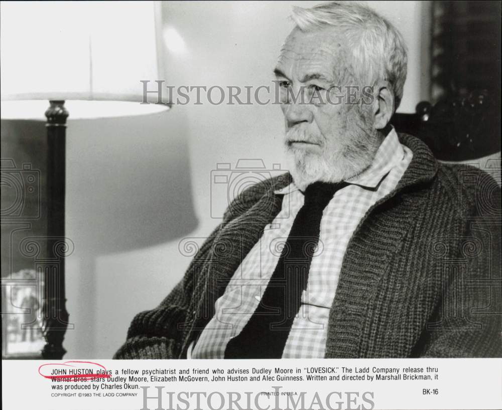 1983 Press Photo Actor John Huston in &quot;Lovesick&quot; Film - hpp41396- Historic Images