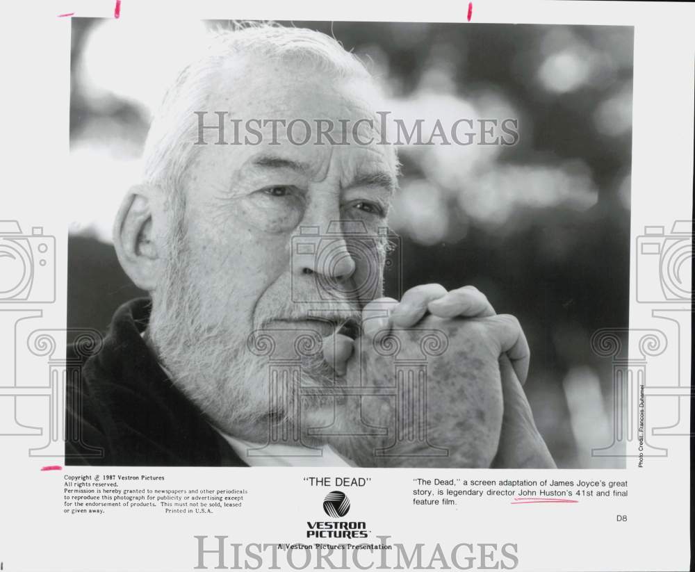 1987 Press Photo Director John Huston of &quot;The Dead&quot; - hpp41398- Historic Images