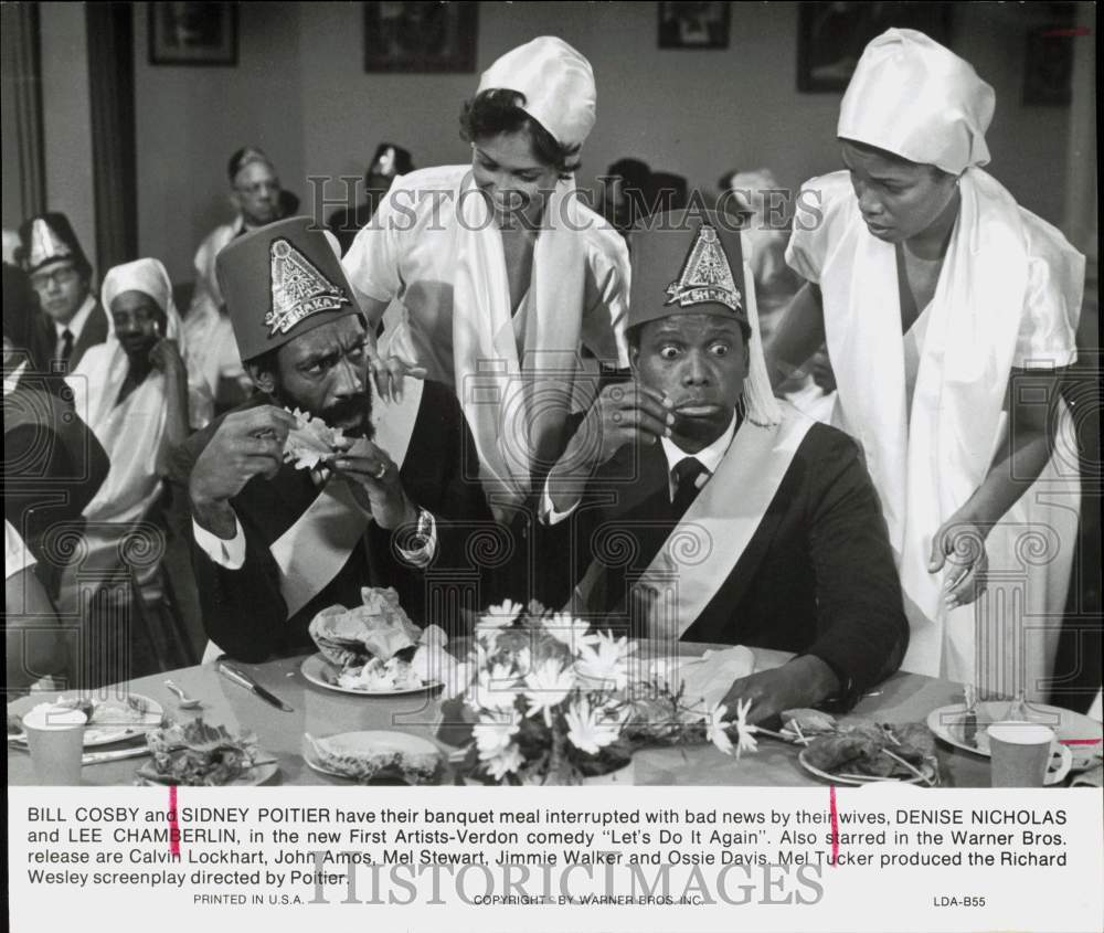 1975 Press Photo Bill Cosby and Sidney Poitier in &quot;Let&#39;s Do It Again&quot; Film- Historic Images