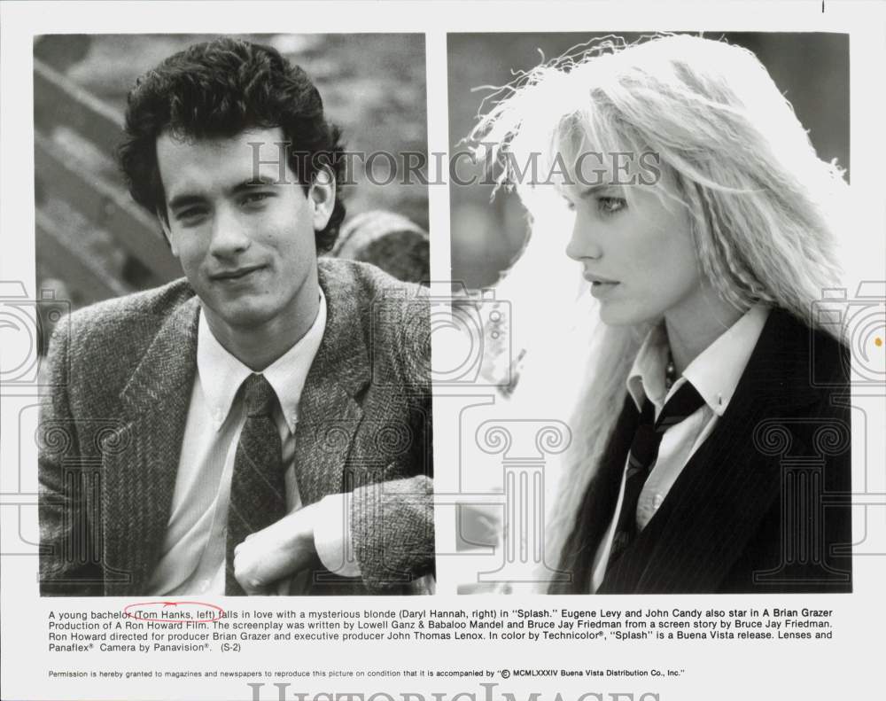 1984 Press Photo Actors Tom Hanks &amp; Daryl Hannah in &quot;Splash&quot; - hpp41586- Historic Images