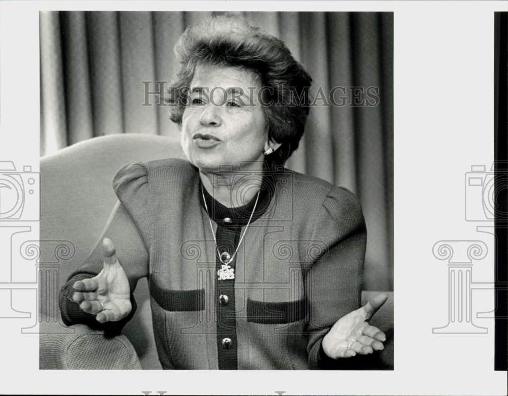 1987 Press Photo Dr. Ruth Westheimer in Houston interview - hpp41778- Historic Images