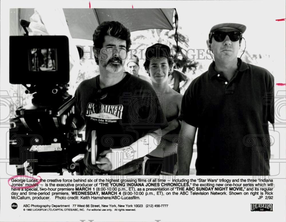 1992 Press Photo George Lucas, Producer of &quot;The Young Indiana Jones Chronicles&quot;- Historic Images