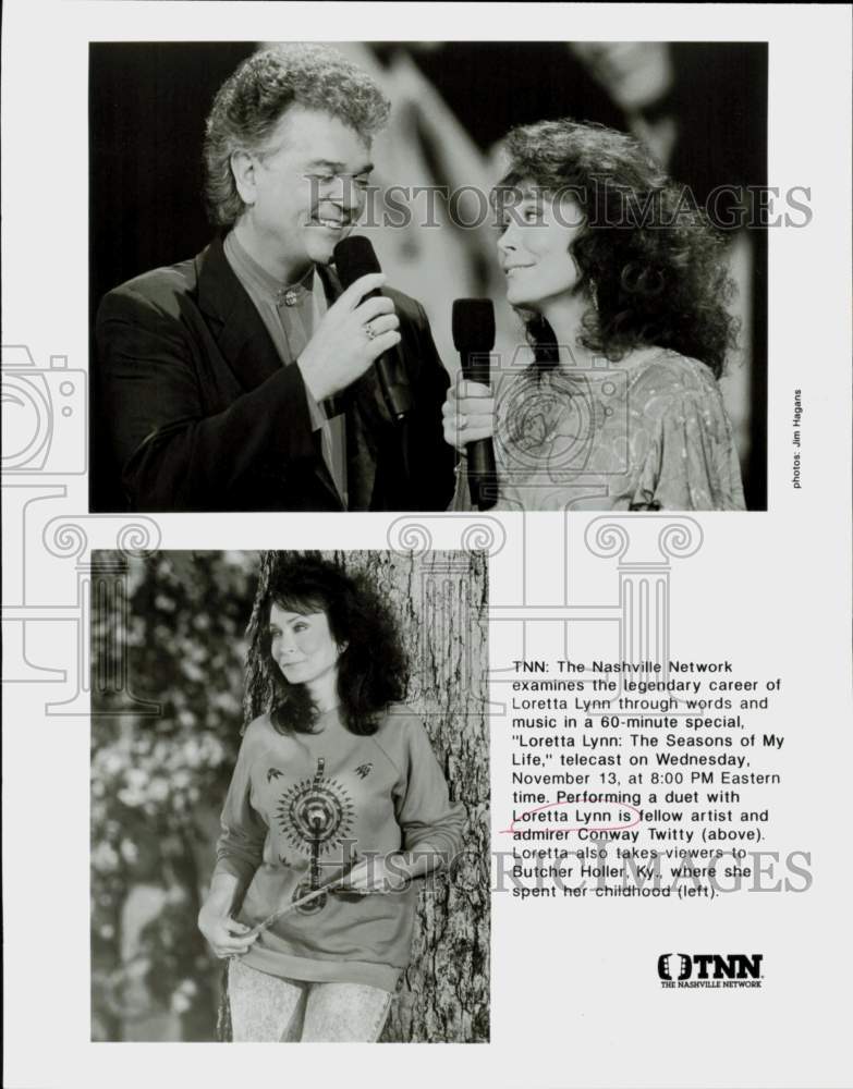 Press Photo Singer Loretta Lynn &amp; Conway Twitty in TNN Special - hpp41865- Historic Images