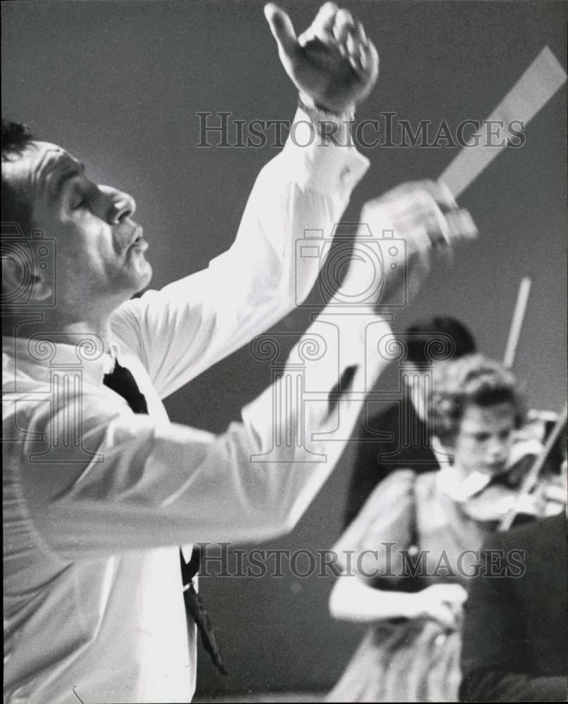 1961 Press Photo Harry Lantz, All-City Symphony Orchestra Conductor, Houston- Historic Images