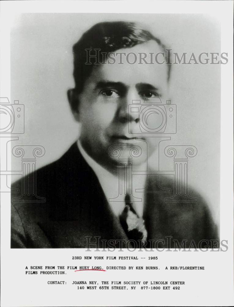 1985 Press Photo Huey Long, politician - hpp42163- Historic Images