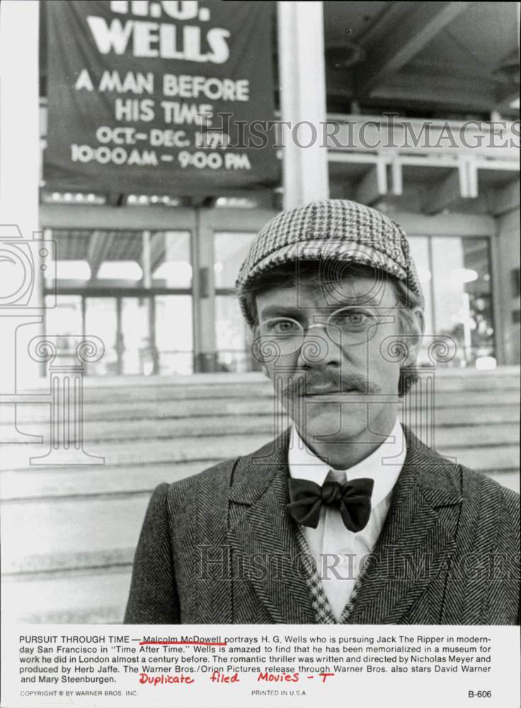 1983 Press Photo Actor Malcolm McDowell in &quot;Time After Time&quot; - hpp42172- Historic Images