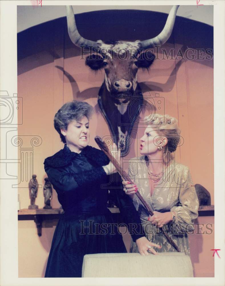 1989 Press Photo Scene from &quot;Ladies at the Alamo&quot; by Actors Theatre of Houston- Historic Images