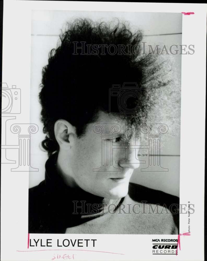 1989 Press Photo Singer Lyle Lovett - hpp42299- Historic Images