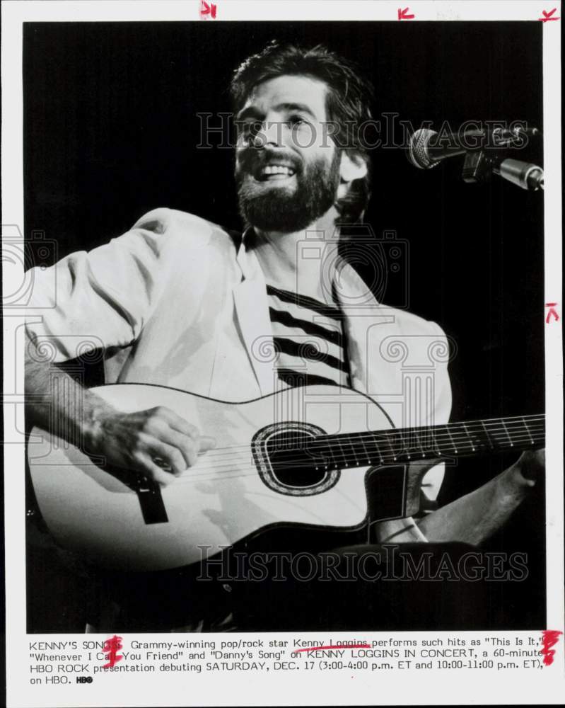 1983 Press Photo Singer Kenny Loggins in &quot;Kenny Loggins In Concert&quot; Special- Historic Images