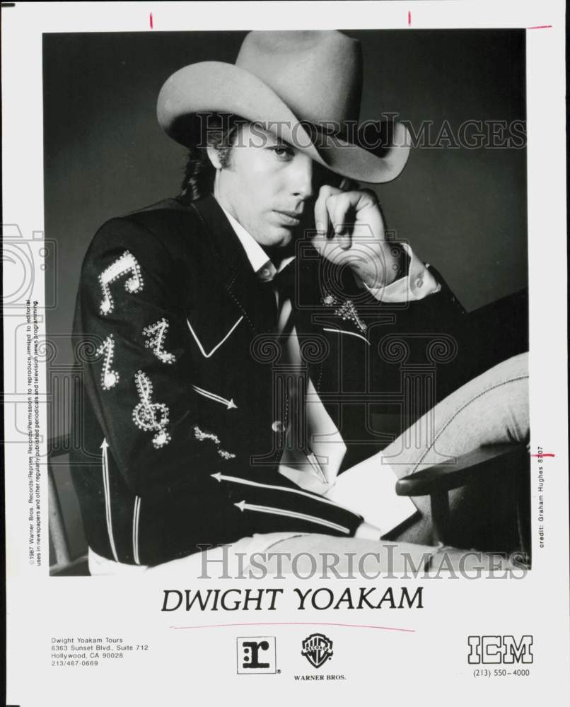 1987 Press Photo Singer Dwight Yoakam - hpp42374- Historic Images