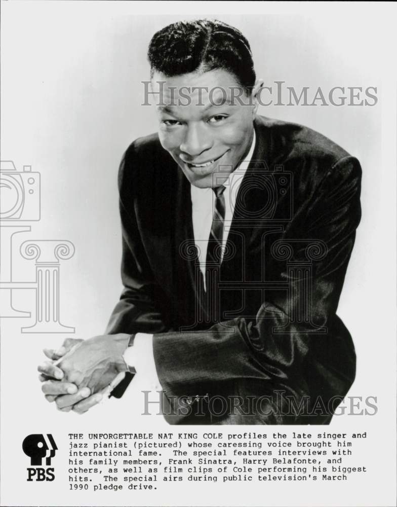 1990 Press Photo Singer Nat King Cole - hpp42453- Historic Images