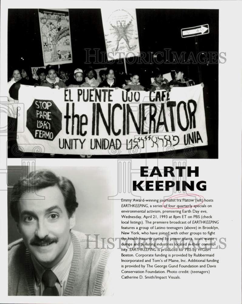 1993 Press Photo Ira Flatow, Host of &quot;Earthkeeping&quot; TV Specials - hpp42572- Historic Images