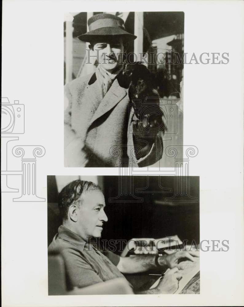 1963 Press Photo Author Ben Hecht at Two Stages in His Career - hpp42620- Historic Images