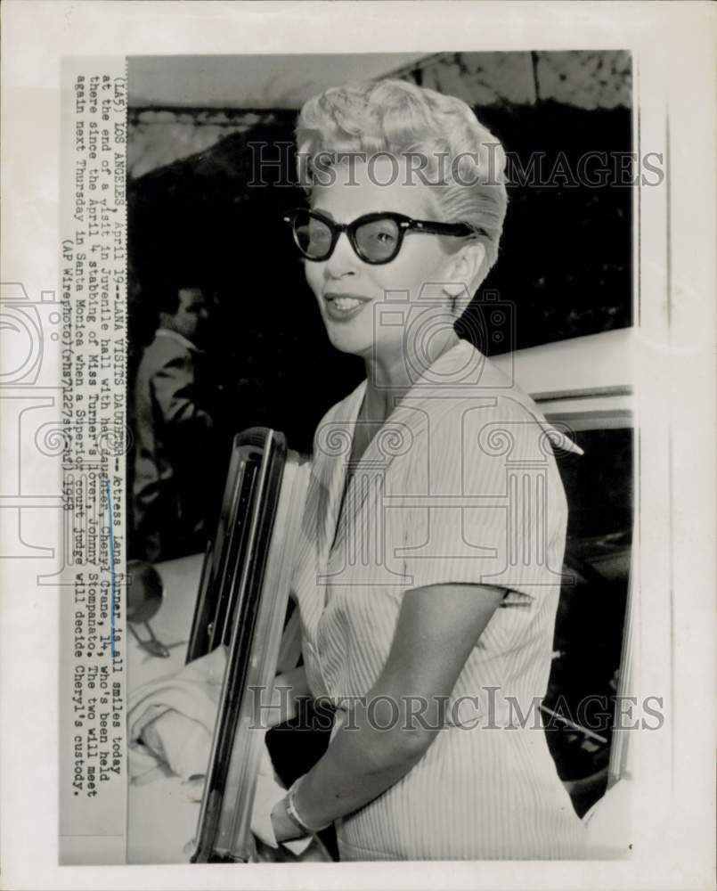 1958 Press Photo Actress Lana Turner at Los Angeles Superior Court - hpp42651- Historic Images