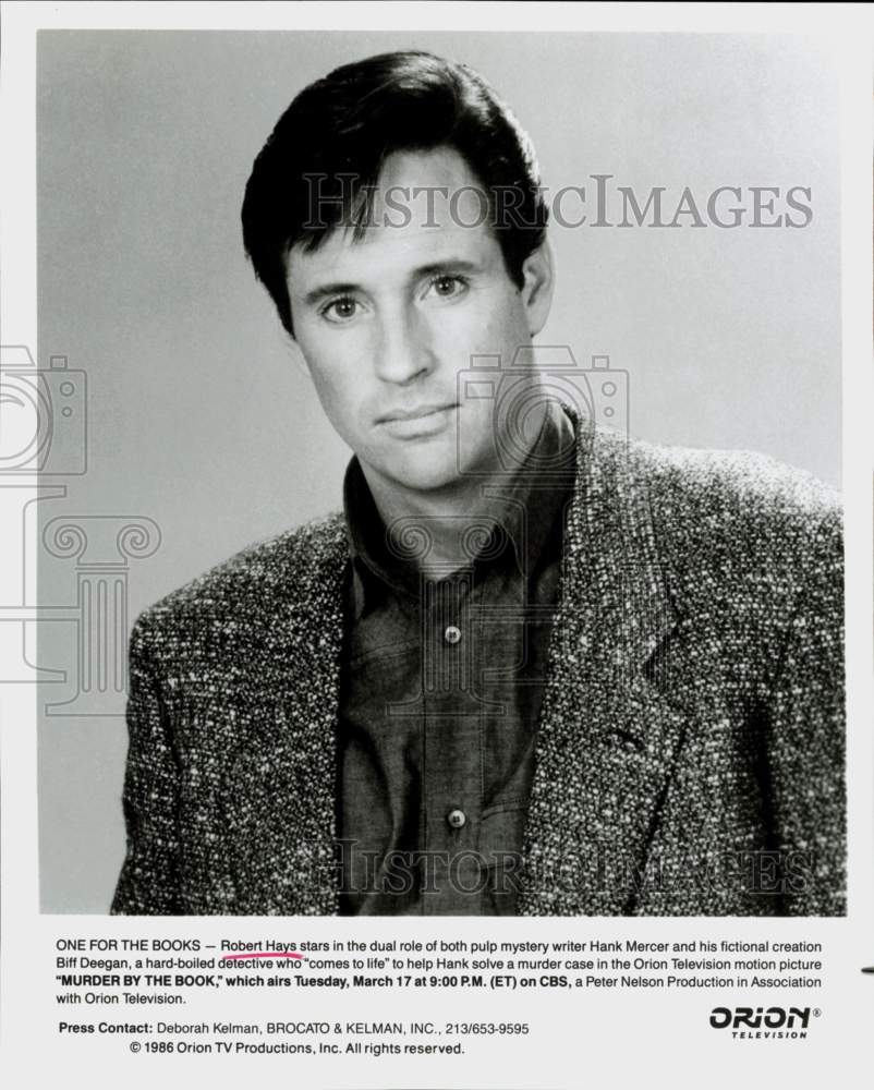 1986 Press Photo Actor Robert Hays in &quot;Murder by the Book&quot; - hpp42664- Historic Images