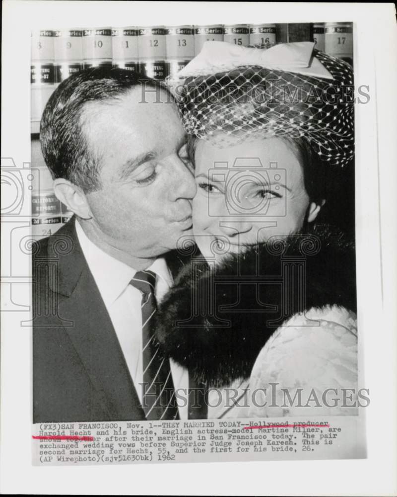 1962 Press Photo Producer Harold Hecht &amp; Wife Martine Milner in San Francisco- Historic Images