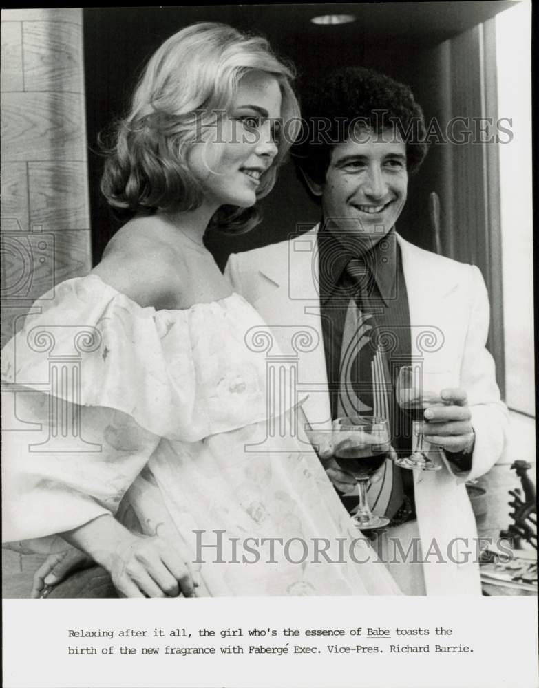 1976 Press Photo Actress Margaux Hemingway &amp; Richard Barrie of FabergÃƒÂ©- Historic Images