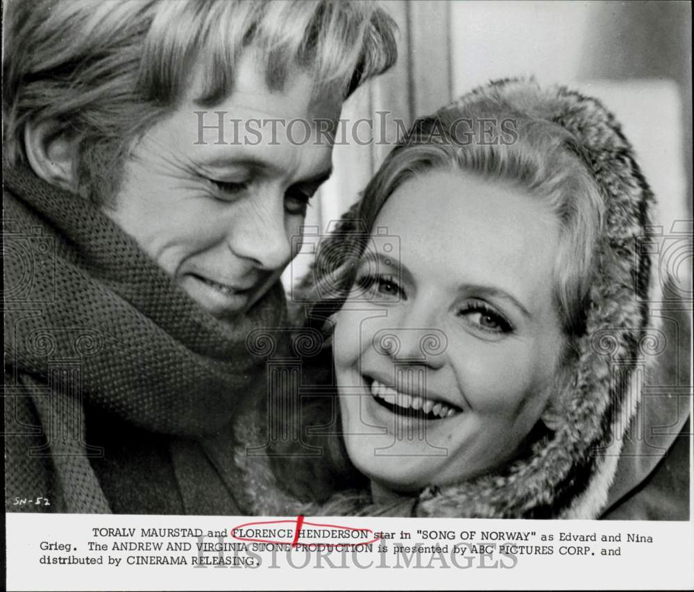 Press Photo Toralv Maurstad and Florence Henderson in "Song of Norway" Movie- Historic Images