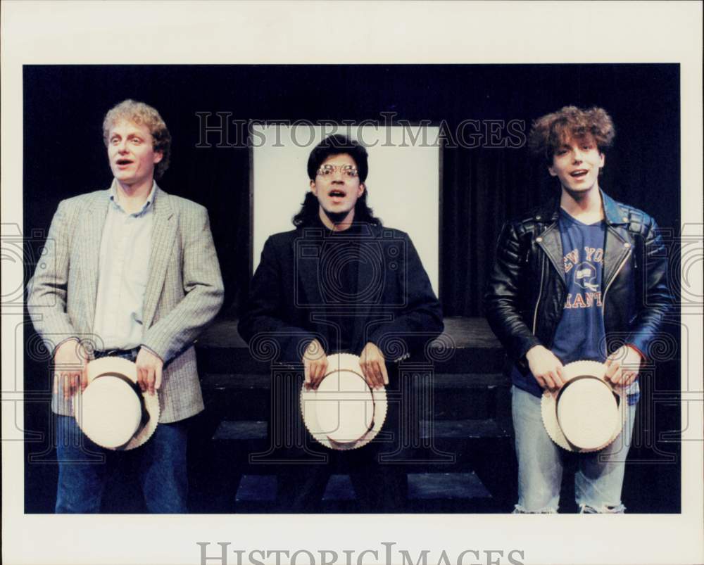 1990 Press Photo &quot;Three Guys Naked From The Waist Down&quot; with Actor&#39;s Workshop- Historic Images