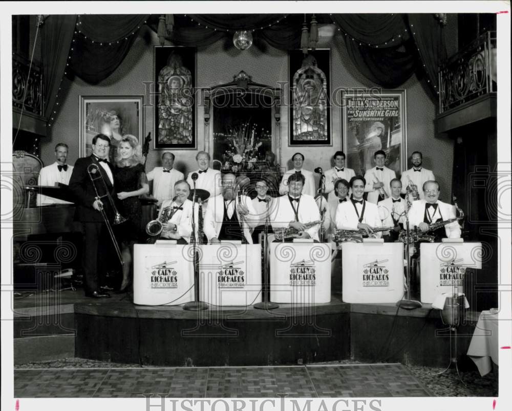 1993 Press Photo Cary Richards, Melody Anne George with Cary Richards Orchestra- Historic Images