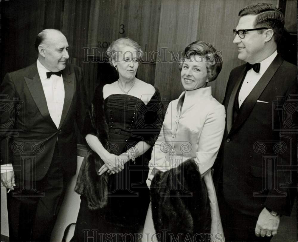 1968 Press Photo Roberto Rossellini, Mrs. John DeMenil, Mr. &amp; Mrs. Max Schuette- Historic Images