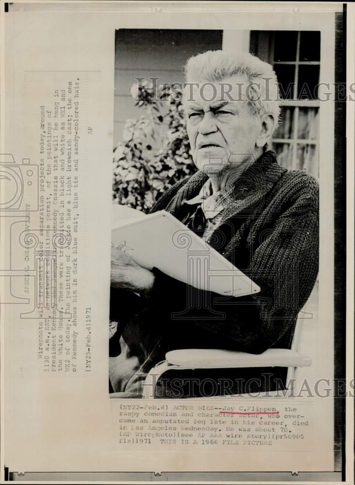 1966 Press Photo Comedian-Actor Jay C. Flippen - hpp43140- Historic Images