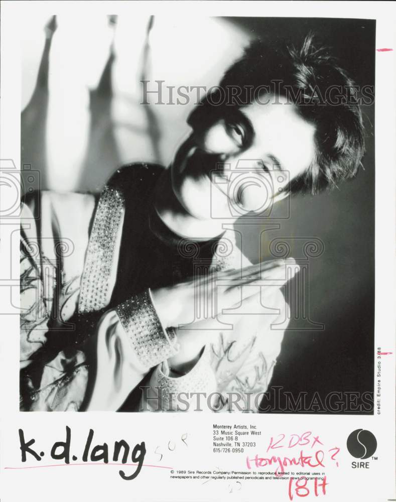 1988 Press Photo Singer K.D. Lang - hpp43830- Historic Images