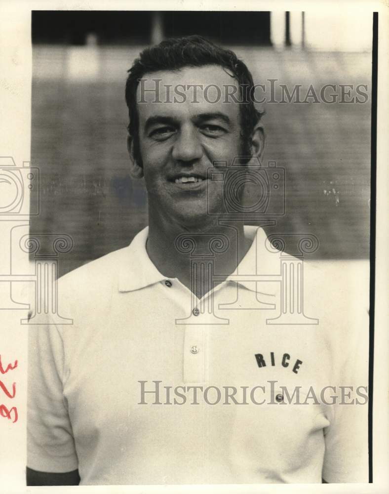 1972 Press Photo Rice University coach Lance Van Zandt - hps00322- Historic Images