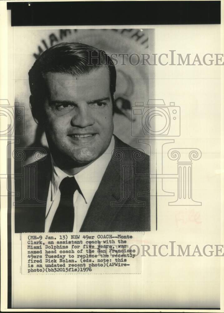 1976 Press Photo Monte Clark, assistant for Miami Dolphins. - hps02164- Historic Images