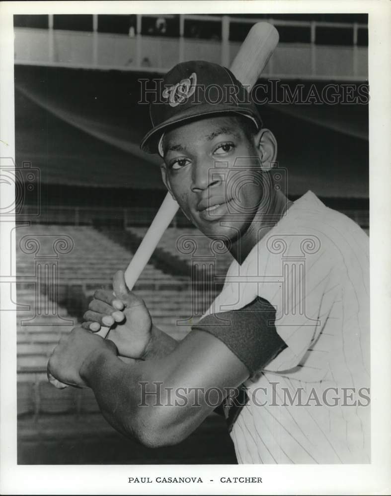 1967 Press Photo Baseball catcher Paul Casanova up to bat. - hps02411- Historic Images